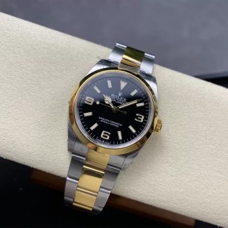 VS공장 롤렉스 익스플로러 블랙 다이얼 옐로우 골드 콤비 36mm 124273