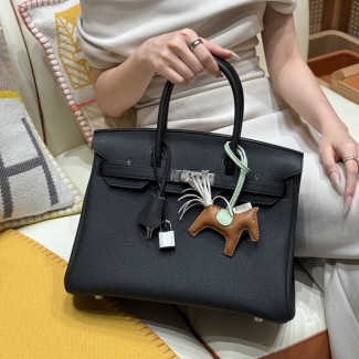 최고퀄 에르메스 올수공 버킨 30 블랙 토고 가죽 은장