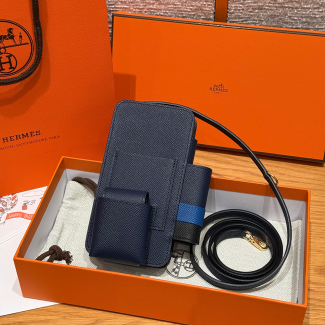 최고퀄 에르메스 올수공 에르메스웨이 폰 케이스 Blue Saphir & Blue France 엡송가죽 은장