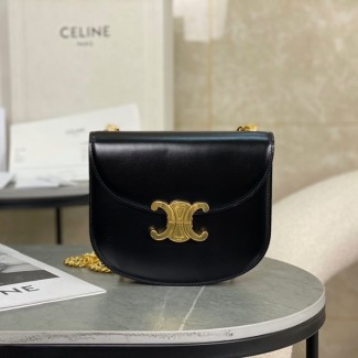 셀린느 트리오페 체인백 베사체 샤이니 카프스킨 블랙 110973