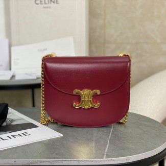 셀린느 트리오페 체인백 베사체 샤이니 카프스킨 버건디 110973