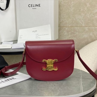 셀린느 트리오페 틴 베사체 숄더백 버건디 110413