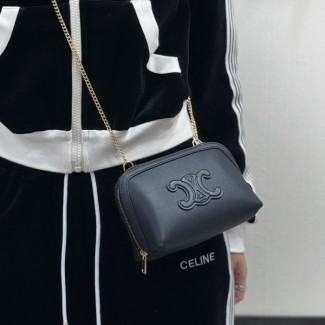 셀린느 25SS 트리오페 클러치 체인백 블랙 10E382