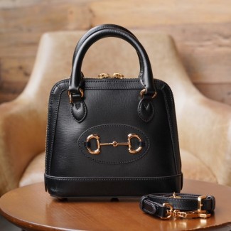 구찌 홀스빗 1955 탑핸들백 블랙