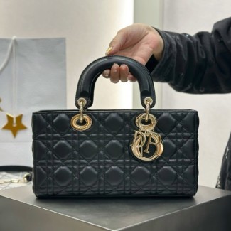 디올 미디엄 레이디 디조이 백 블랙