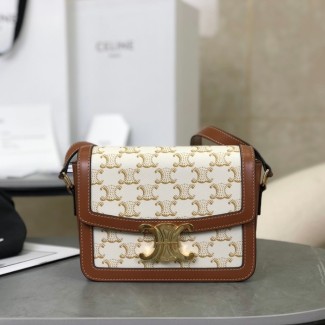 셀린느 클래식 트리오페 숄더백 스몰 화이트 탄 188882