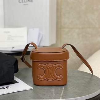 셀린느 트리오페 퀴르 스몰 박스 숄더백 탄 199263