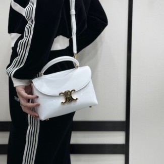 셀린느 틴 니노백 서플 카프스킨 유광 화이트