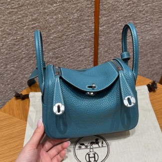 올수공 에르메스 린디 미니 75/Bleu Jean 클레망스 실버 하드웨어