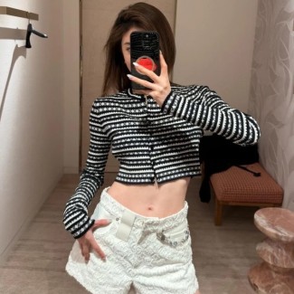 루이비통 스캘럽 스트라이프 가디건