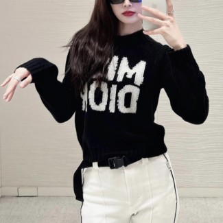 디올 미스디올 모티브 캐시미어 실크 니트 블랙