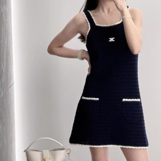 셀린느 크로셰 코튼 소재의 미니 드레스