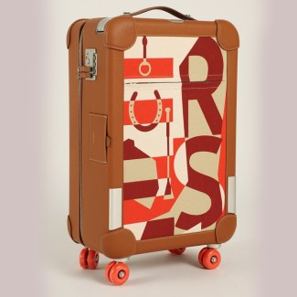 최고퀄 에르메스 R.M.S Cabin Suitcase 레터링 오렌지 컬러 기내용 캐리어