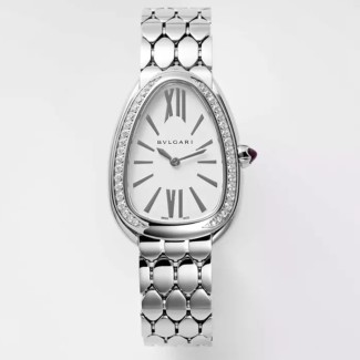 BV공장 불가리 세르펜티 세두토리 워치 화이트 다이얼 다이아 베젤 33mm 103361