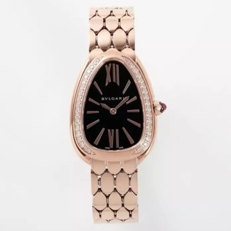 BV공장 불가리 세르펜티 세두토리 워치 블랙 다이얼 다이아 베젤 로즈골드 33mm 103453