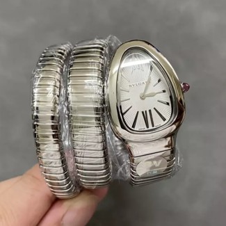 BV공장 불가리 세르펜티 화이트 다이얼 스틸 103819 35mm